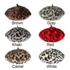 Berets Women Beret Hat vintage Leopard Print Французская зима теплая шапочка модная продукция моды