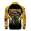 Cobra bestickter Baseball -Uniform -Männer Sweatshirt Knopf Design Kung Fu Jacke