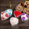 Andere feestelijke feestbenodigdheden Rose Soap Flower Petal met Iron Basket Valentine Heart Roses Geschenkdoos Wedding Birt HomeIndustry Dhnhb