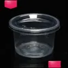 Vaisselle jetable Nouvelles tasses de pudding jetables de 150 ml / 5 oz avec couvercle en plastique transparent dessert gelée sauce yaourt boîte bol pour fête goutte Dhx3D