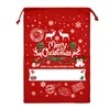 Accueil 12 Styles imitation lin sac cadeau de noël coton toile cordon sac sacs avec noël santa conception LT007