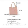 Lunch Bags Youda Lunch Bag For Women Canvas Totes Portable Food Bags Picnic Cotton Linen Storag Pack Solid Color Corduro Homeindustry Dh2G6