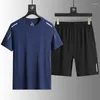 Spares de canciones para hombres 2022 ropa deportiva para hombres 2 PC/set de camiseta casual de camiseta casual de verano
