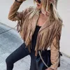 Jackets femininas IMCUTE Feminino Vintage Vintage Slave longa Fringe Cropped Hippie Motor Biker Cardigan Outwears