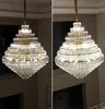 Villa hollow duplex building Pendant Lamps crystal hall spiral staircase post-modern living room hotel lobby light luxury lamp Chandelier