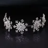 Bröllopshår smycken lyxig kristall snöflinga band blommig brud tiaras barock krona trasig diadem pannband tillbehör 220831