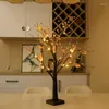 Nattlampor 24 LED Red/Glod Fruit Table Lamp Battery Operated Copper Wire Tree Branch Warm Vit For Kids 'Bedroom Indoor Decor