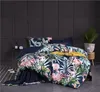 Bedding sets 29Color 46Pcs Luxury Egyptian Cotton Bedding Set Queen King size Bright Flamingo Leaf Duvet Cover Bed sheet set Fitted sheet 220901