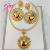 Other Jewelry Sets YM Flower Shape Set For Women 18k Gold Plated Necklace Ring Bracelet Bridal Earring Luxurious Copper Dubai Party Wedding 220831