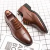 Men Solid Oxford Ce09a Classic Color PU Three-Section Lace Fashion Business Casual Shoes Party Daily Ad075