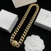 Collares de diseñador de marca de lujo T0P calidad colgante retro para mujer hombre vintage 18k latón chapado en oro moda oficial reproductio189b