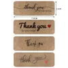 غلاف الهدايا 120pcs شكرًا لك على ملصقات طلبك Kraft/Pink Labels Envelop