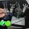 Mini narguilé en verre Bangs Pipe avec brûleur à mazout épais Recycleur Dab Rigs Inline Matrx Ashcatcher Bowl and Hose 2styles