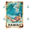 Metal Painting Sailing Surf Hawaii Vintage Poster Metal Tin Sign Personalized Living Room Decorative Plaques Retro Painting Decor DU-11428B T220829