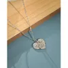 Pendant Necklaces Lady Ins Vintage White Gold Color Heart-shaped Angel Love Clavicle Chain S925 Sterling Silver Necklace Woman