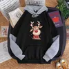 Heren Hoodies Sweatshirts Kawaii Sweatshirt Women 2021 Kerstcartoon Elks Gedrukte trui Tops Losse schattige sweatshirts oversized hoodie unisex Hoody L220901