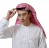 Lenços homens homens lenço de cabeça muçulmana Islâmica Turbano Arábico Acessórios de capa árabe orando trajes xadrez