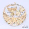 Nigeria Dubai Gold Color Jewelry Set African Wedding Party Gifts for Women Bangle Halsbandörhängen Ring Smyckesuppsättning