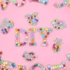 Ferramentas de artesanato 3D misto de cor misto A-Z Pearl shinestone letra inglesa patches pérolas ferro strass em nome DIY Glitter Pearl Alphabet