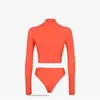 Brand Womens Swimwear Home Primavera / Summer Nuovo Stand Collar Top a manica lunga colore con brief Set da bagno