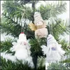 Décorations de Noël en peluche Angel Girl Pendentif de Noël Cadeaux d'arbre de Noël Ornements Elf Doll Décorations extérieures Mticolor Fashion Baub Dhrqn