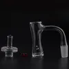 22mmOD Smoking Full Weld Beveled Edge Quartz Banger Nail con tappo di sabbiatura e 6mm Ruby Terp Perle per vetro Bong d'acqua Dab Oil Rigs Tubi