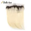 Straight Blonde Hair Lace Frontal 13x4 Virgin Human Hair Extensions Brazilian Hair Ear To Ear Closure #1b/613 Top Quality Bellahair