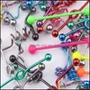 Tongue Rings Tongue Bar T01 20Pcs Mix Style Color Stainless Steel Industrial Barbell Ring Body Piercing Jewelry Zvzna 588 T2 Drop Del Dh6Bw