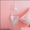 Sanat Ve El Sanatları Büyük Dream Catcher Yarım Ay Şekli Çocuklar Duvar Asılı Dekorasyon El Yapımı Beyaz Tüy Dreamcatchers Fo Homeindustry Dhqoa