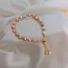 Charm Bracelets Minar Dainty Baroque Freshwater Pearls Beaded Bracelet For Women Wholesale Gold Color Beads Wedding Accessories