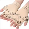 Gants sans doigts Thérapie magnétique Gant d'arthrite Gants sans doigts Soulagement de la douleur Guérir les articulations Bretelles Supports Outils de soins de santé Drop D Dh6U2