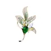 Broches d￩licates cubiques zirconia magnolia broche broche ￩pingle accessoires corsage femelle pour femmes bijoux luxe