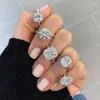 Fedi nuziali 2022 Promise Ring Real S925 Silver Color Cz Stone Statement Party Band per le donne Gioielli di fidanzamento da sposa