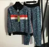 여성 트랙 슈트 스웨터 니트 디자이너 고급 덩크 캐주얼 재킷 바지 2 조각 세트 트랙 슈트 조깅복 스포츠웨어