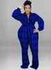 Byxor plus size kvinnor kläder mode dam lång ärm jumpsuit krökta stora en bit stickad grossistbulk droppe