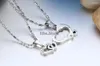 Pendentif Colliers 1 Paire Mode Couple Bijoux En Acier Inoxydable "Je T'aime" Gravé Coeur Collier Pour Or Argent Couleur