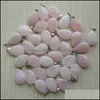 Charms Flat Rose Quartz Water Drop Shape Charms Traan kristallen hangers voor kettingaccessoires sieraden levering aflevering 2021 findi dhave