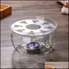 Coffee Tea Tools Heating Base Coffee Water Tea Candle Clear Glass Heat-Resisting Teapot Warmer Insation Holder Accessories 48 S2 Dro Dhrfg