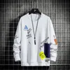 Erkek Hoodies Sweatshirts 2021 ve Sonbahar Yeni Erkekler Kazak Uzun Kollu T-Shirt Yuvarlak Boyun Gençlik Günlük Kazak Moda Moda Marka Top L220901