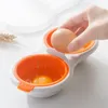 Mini Double Egg Tools Cooker Creative Tableware Microwave Oven Eggs Steamer Steam Bowl with Lid Kitchen Gadgets 20220901 E3