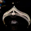 Wedding Hair Jewelry Baroque Retro Gold Color Crystal Pearl Bridal Tiaras Crown Geometric Pageant Diadem Headband Accessories 220831