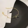 Schakelarmbanden Eenvoudig ontwerp Holle strikarmband Elegante damesbruiloft Goudkleur Handenketting Mode Dames Party Bedelsieraden