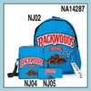 CAMERA TAG ACCESSOIRES 3D Backwoods Backpacks 3 stcs/Set Red Geur Proof Laptop Shoder Schoolbag Backwood Print Bag Outdoor ShoderBags DHZDO