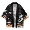 Etnik Giyim Moda Plajı Haori Geleneksel Asya Üstleri Japon Cosplay Baskı Kimono Hardigan Gömlek Bluz Kadınlar Erkek Yukata