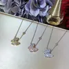 Collane con ciondolo Fashion Designer Sparkling Zircon Butterfly Quality 925 Sterling Silver Women Link Necklace