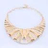 Nigeria Dubai Gold Color Jewelry Sets African Wedding Party Gifts For Women Bangle Necklace Earrings Ring Jewelry Set
