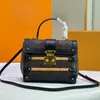 Handtas Vrouwen Schouder Crossbody Tas Semi-rigide Kofferbak Tassen Mode Letter gedrukt S-Lock Houten en Lederen Trim Totes Afneembare Verstelbare Riem