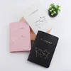 Kaart paspoorthoes bagage tag tas accessoires met naam kaarthouder leer superieur kwaliteit roze zwart mode bruiloft cadeau