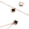 Collana di lusso con ciondolo a forma di trifoglio a doppio lato Gioielli di design in acciaio inossidabile dorato per collane a catena da donna Gift3367581