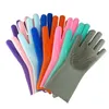 Kitchen Dishwashing Cleaning Gloves Silicone Rubber Sponge Scrub Glove Household Scrubber Kitchen Clean Tools